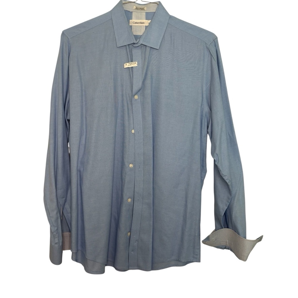 Calvin Klein Men's Light Blue slim fit Dress Shirt